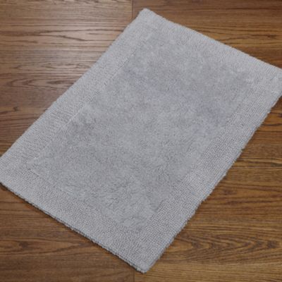 Home Collection Deep Pile Bath Mat Silver