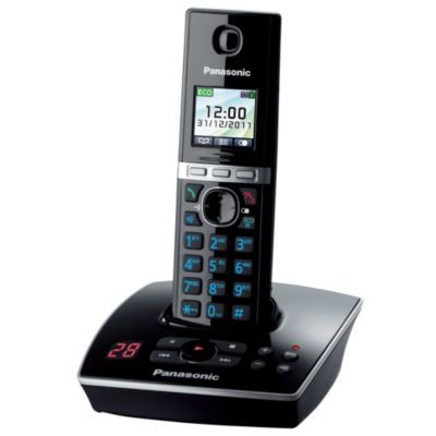 Panasonic TG8061 Single Cordless DECT Phone with Answer Machine Black