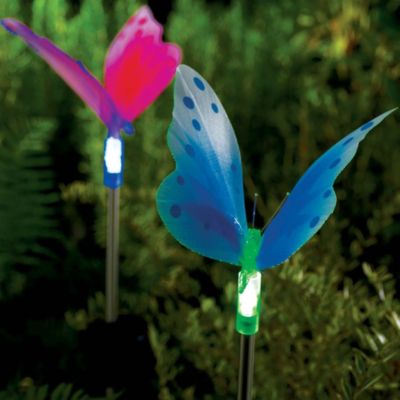 Sainsbury's 2 Fibre-optic Butterfly Solar Stakes
