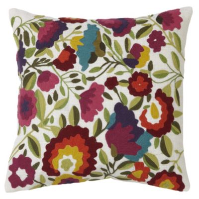 Tu Multicolour Floral Embroidered Cushion