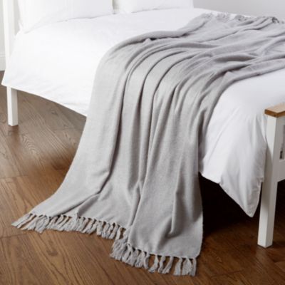 Home Collection Silver Mohair Look Throw