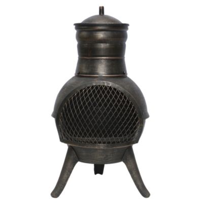 La Hacienda Small Metal Chimenea Bronze