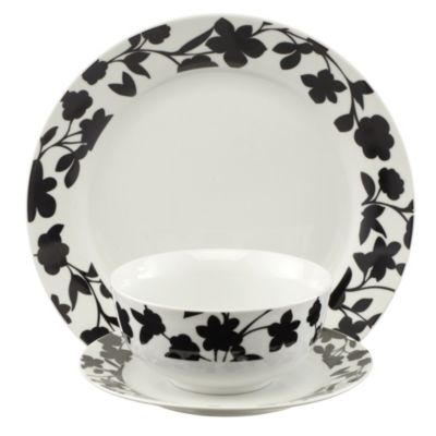 Tu Black Floral 12-piece Dinner Set