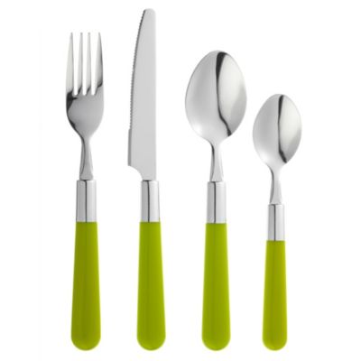 Tu 16-piece Brights Handled Cutlery Set Green
