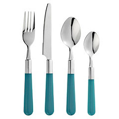 Tu 16-piece Brights Handled Cutlery Set Blue