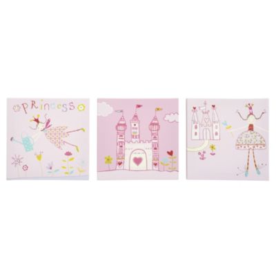 Princesses Set of 3 Wall Art 20x20cm