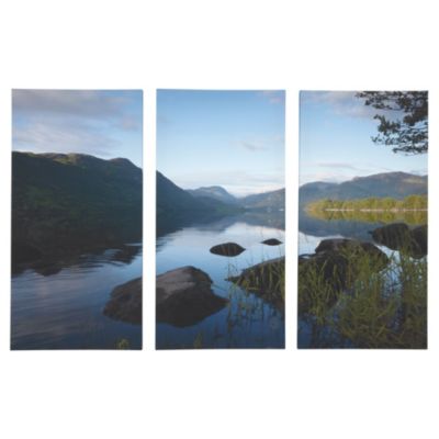 Lake Scene Set of 3 Canvas Wall Art 75x50cm