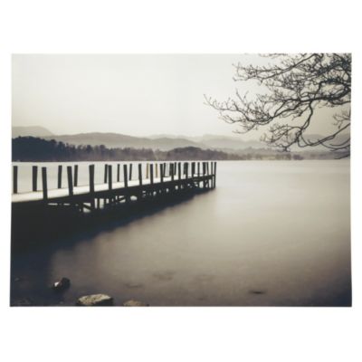 Black and White Water Jetty Wall Art 77x57cm