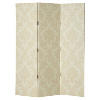 Cream Damask Screen Room Divider 150x120cm