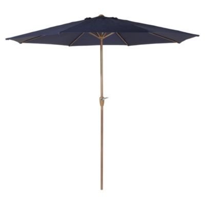 Royalcraft 3m Tilt & Crank Wood Look Parasol Blue
