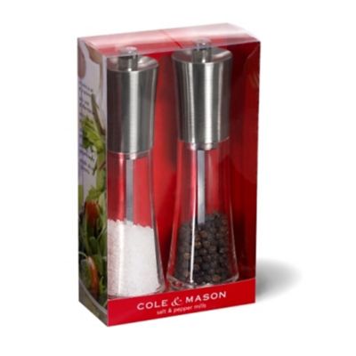 Cole & Mason Salt & Pepper Style Mill Set Acrylic & Stainless Steel