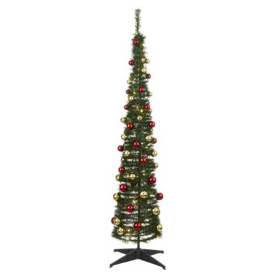 Sainsbury's 6ft Green Pop-up Tree with Red & Gold Baubles