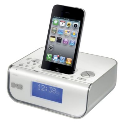 Red NE-2107 DAB/FM Clock Radio with iPhone Dock