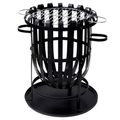 La Hacienda Black Round Steel Barbecue Firebasket