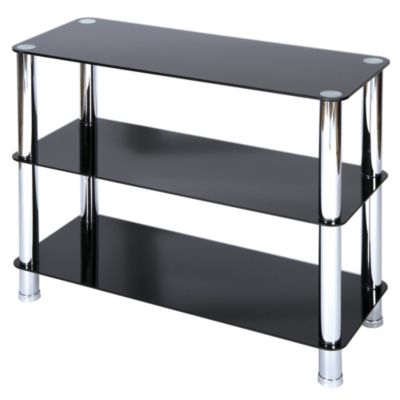 LEVV Regent Black Glass 3-tier Unit