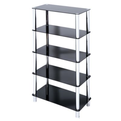 LEVV Regent Black Glass 5-tier Unit