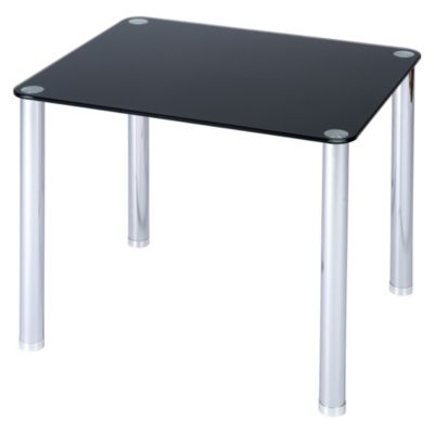 LEVV Regent Black Glass End Table
