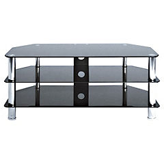 LEVV Black and Chrome TV Stand for Up To 50 TVs