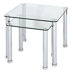 LEVV Regent Clear Glass Nest of Tables