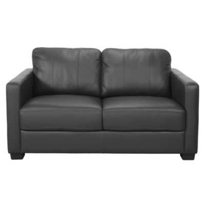 Lessina Regular Black Leather Sofa