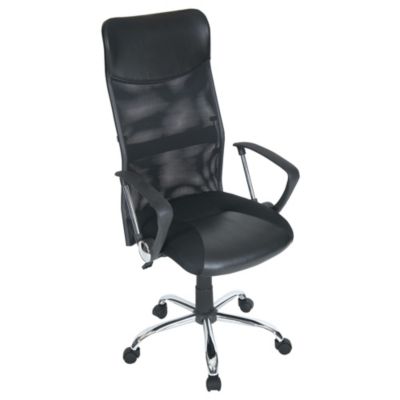LEVV Harvard Black Faux Leather Office Chair