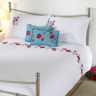 Tu Embroidered Floral Bed in a Bag - includes Duvet Cover, Pillowcase, and Cushion Cover