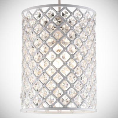 Tu Luella White Beaded Cylinder Shade