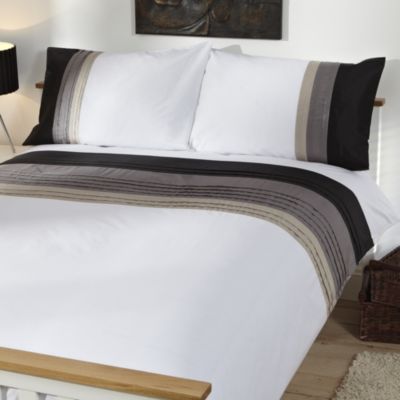 Tu Black Panelled Bed Linen Set