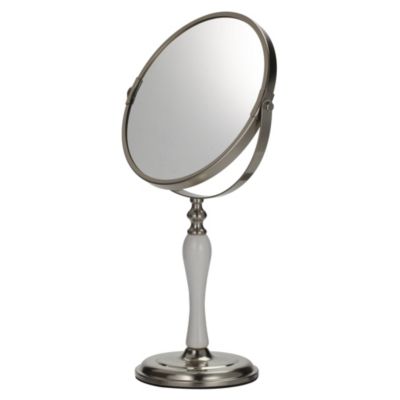 Tu White Slim Ceramic Pedestal Mirror