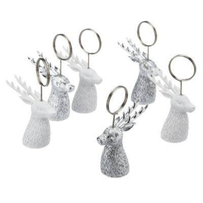 Tu Silver and White Stag Photo Holders 6-pack