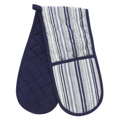 Sainsbury's Blue Stripe Woven Double Oven Glove