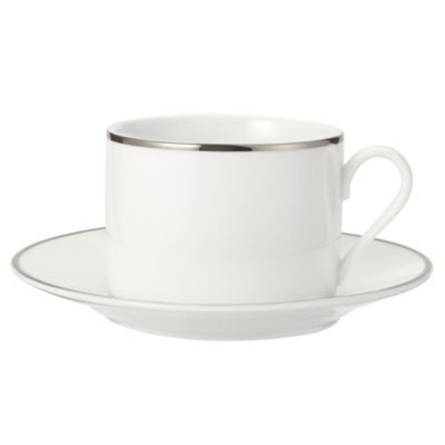 Home Collection Platinum-effect Rim Cup and Saucer