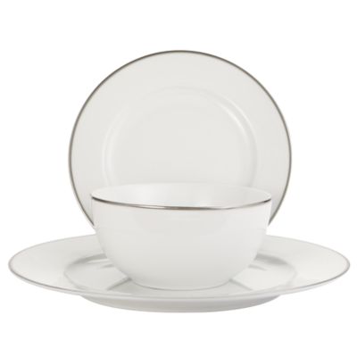 Home Collection Platinum-effect Rim 12-piece Dinner Set