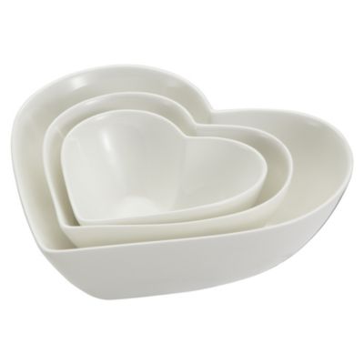 Home Collection Set of 3 Heart-shaped Serving Dishes