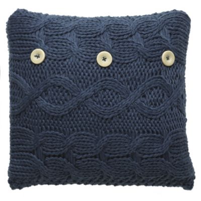 Tu Navy Chunky Knitted Cushion
