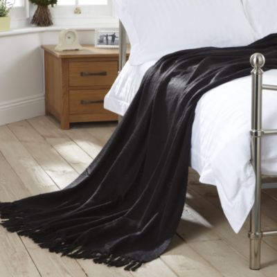 Home Collection Black Mohair Look Throw