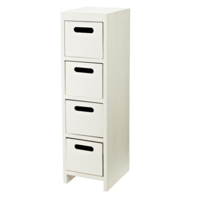 Sainsbury's White Wooden 4-drawer Stack