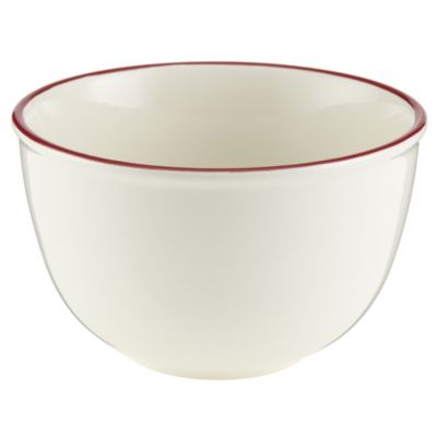 Sainsbury's  Cream and Red Ceramic Pudding Bowl
