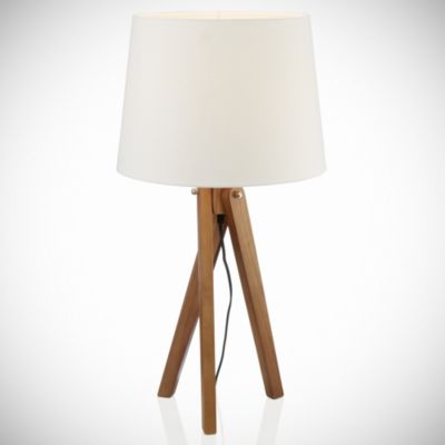 Tu Smedley Wooden Tripod with Cream Shade