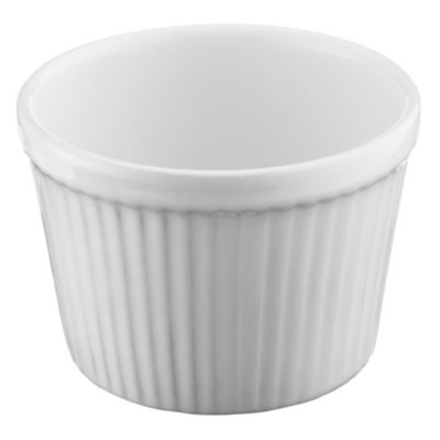 Sainsbury's Medium White Ribbed Stoneware Souffl&eacute; Dish