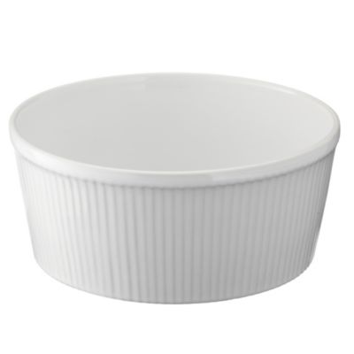Sainsbury's Large White Ribbed Stoneware Soufflé Dish