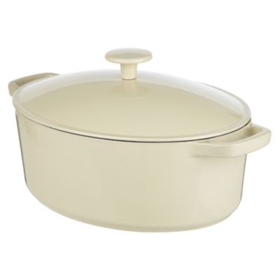 Cook's Collection Cream 5.2L Oval Cast Iron Casserole Dish