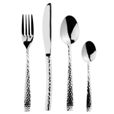 Tu 16-Piece Hammered Metal Cutlery Set