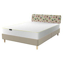 Layezee Cream Floral Classic Divan Bed