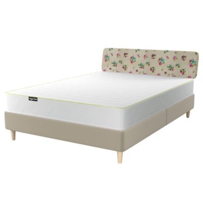 Layezee Cream Floral Memory Foam Divan Bed