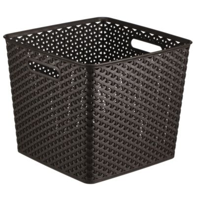 Curver My Style Brown Rattan Effect Storage Tray 25L