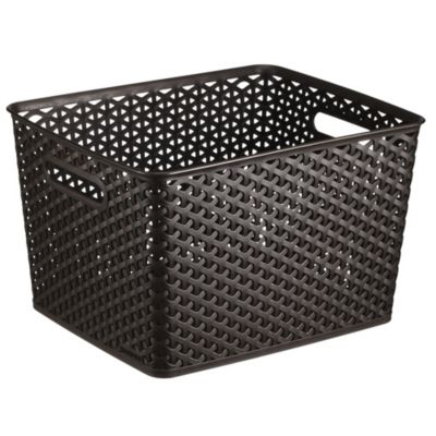 Curver My Style Brown Rattan Effect Storage Tray 18L