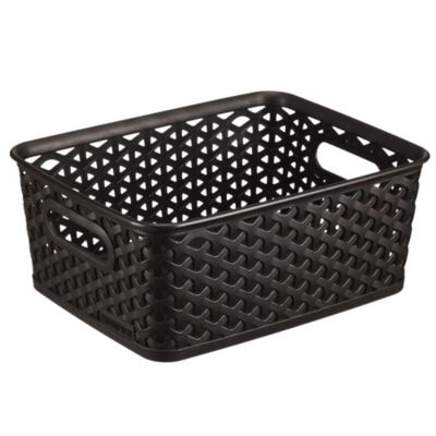 Curver My Style Brown Rattan Effect Storage Tray 8L