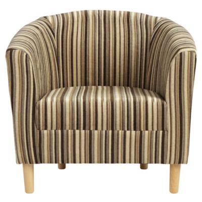 Tub Chair in Chocolate Stripe