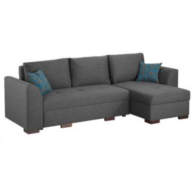 Natalie Right-hand Teal Corner Group with Sofabed and Storage